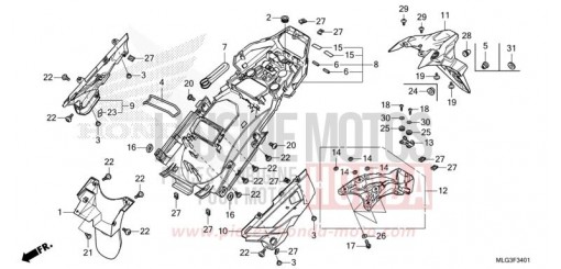 KOTFLUEGEL, HINTEN (CRF1100A2/A4/AL2/AL4/D2/D4/DL2/DL4) CRF1100A4N de 2022